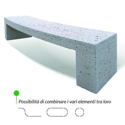 PANCHINA IN CEMENTO CURVA STONE PANCA CONVESSA PA 175